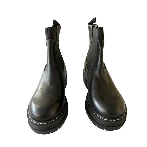 Marc Fisher Patrick Black Leather Chelsea Boots Lug Sole Elastic Sz 6 NEW - Picture 2 of 8